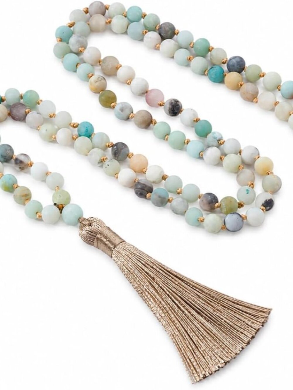 6MM Mala Beads Necklace Natural Stone Meditation Statement Necklace Japa Yoga Ro